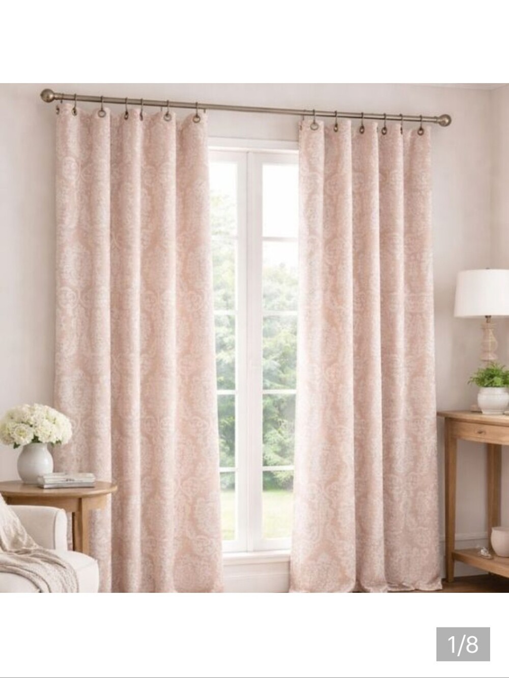 Royal Velvet TAN Paisley Curtain Drape 2 Panels 54โx84โ Rod Pocket or clip ring